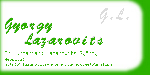 gyorgy lazarovits business card